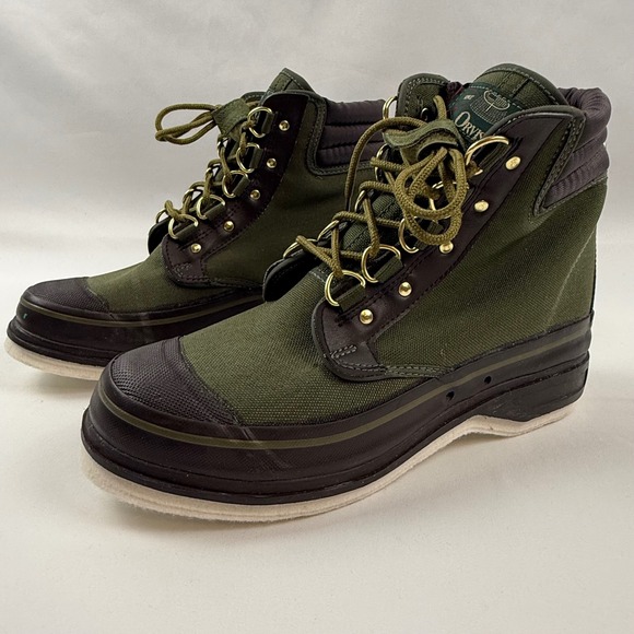 Orvis Other - Orvis 2676 Mens Felt Sole Wading Boots Olive Green Canvas Fly Fishing Size 8